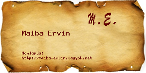 Maiba Ervin névjegykártya